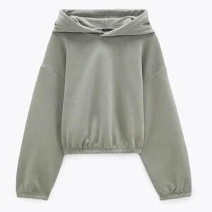ZARA CROPPED HOODIE S